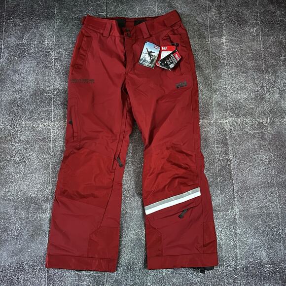 NWT Women's Helly Hansen Insulated Resort Red Ski Patrol Winter Snow Pants Sz L - Picture 1 of 4